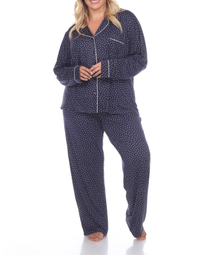 White Mark Long Sleeve Pajama Set (More Colors Available) - PS3686