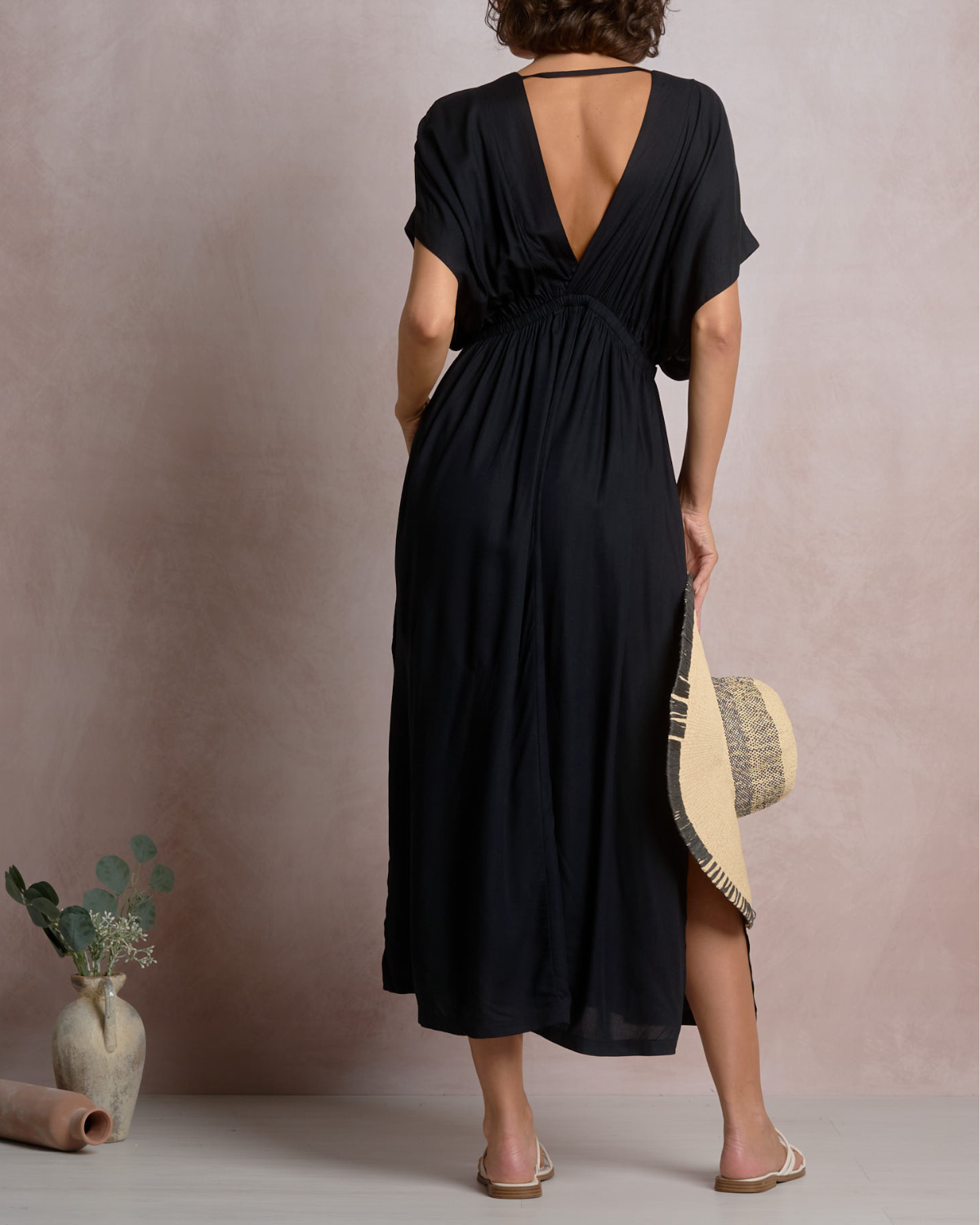 Elan Short Sleeve Maxi Ring Dress - RY50175