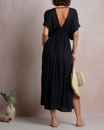 Elan Short Sleeve Maxi Ring Dress - RY50175