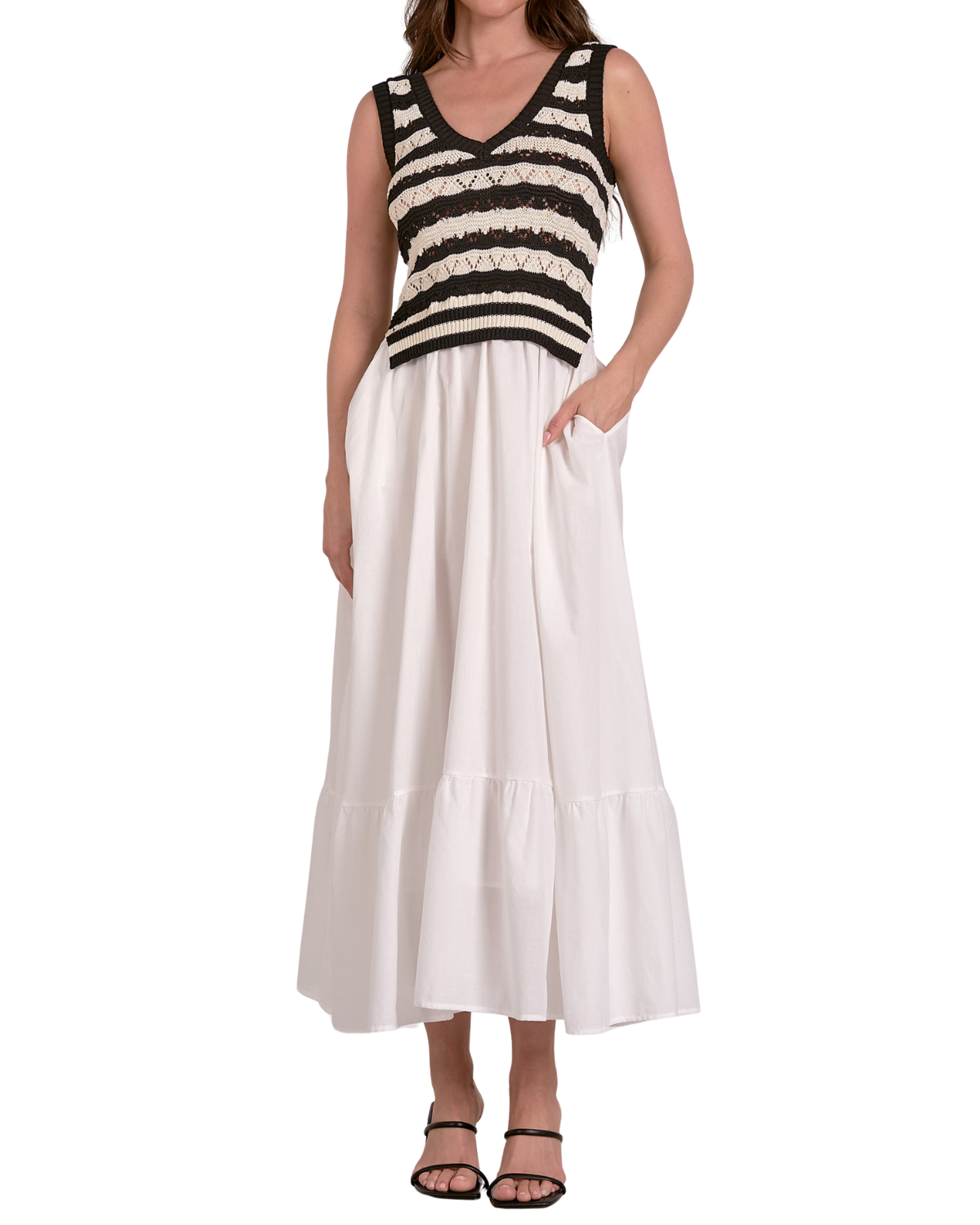 Elan Crochet Top Midi Dress - SWVS50099
