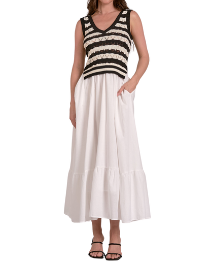 Elan Crochet Top Midi Dress - SWVS50099