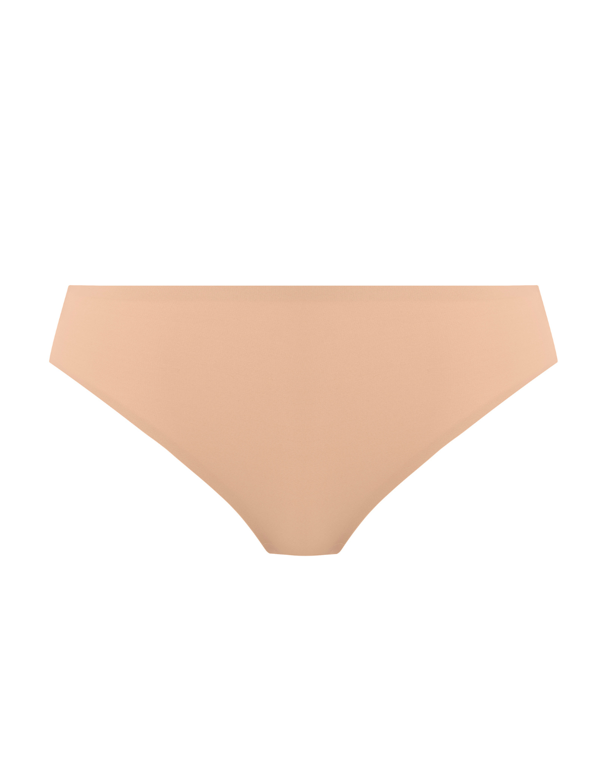 Flat lay of a seamless thong in beige/ nude