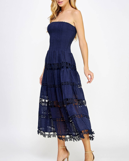 Strut & Bolt Eyelet Midi Dress (More Colors Available) - D-2192-H