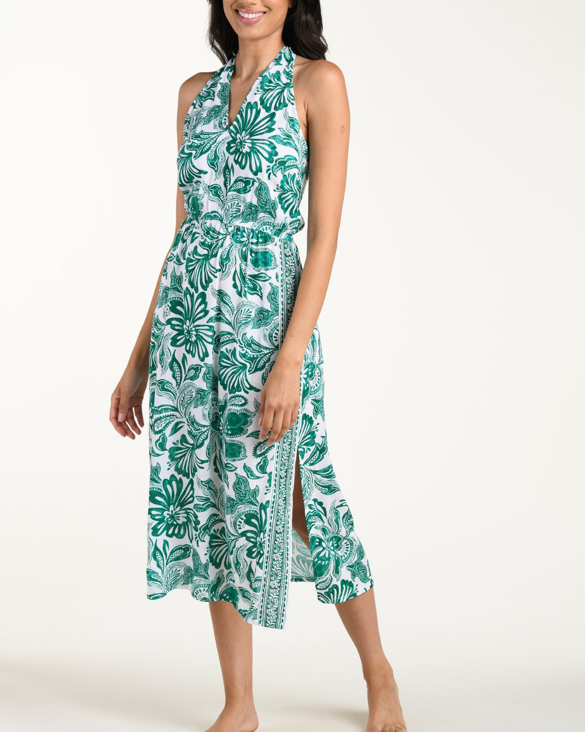 La Blanca Botanical Brocade Knotted Halter Dress (More Colors Available) - LB6CC67