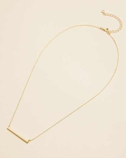 Frem 18K Gold Dipped Bar Necklace (More Options Available) - 4DN18011