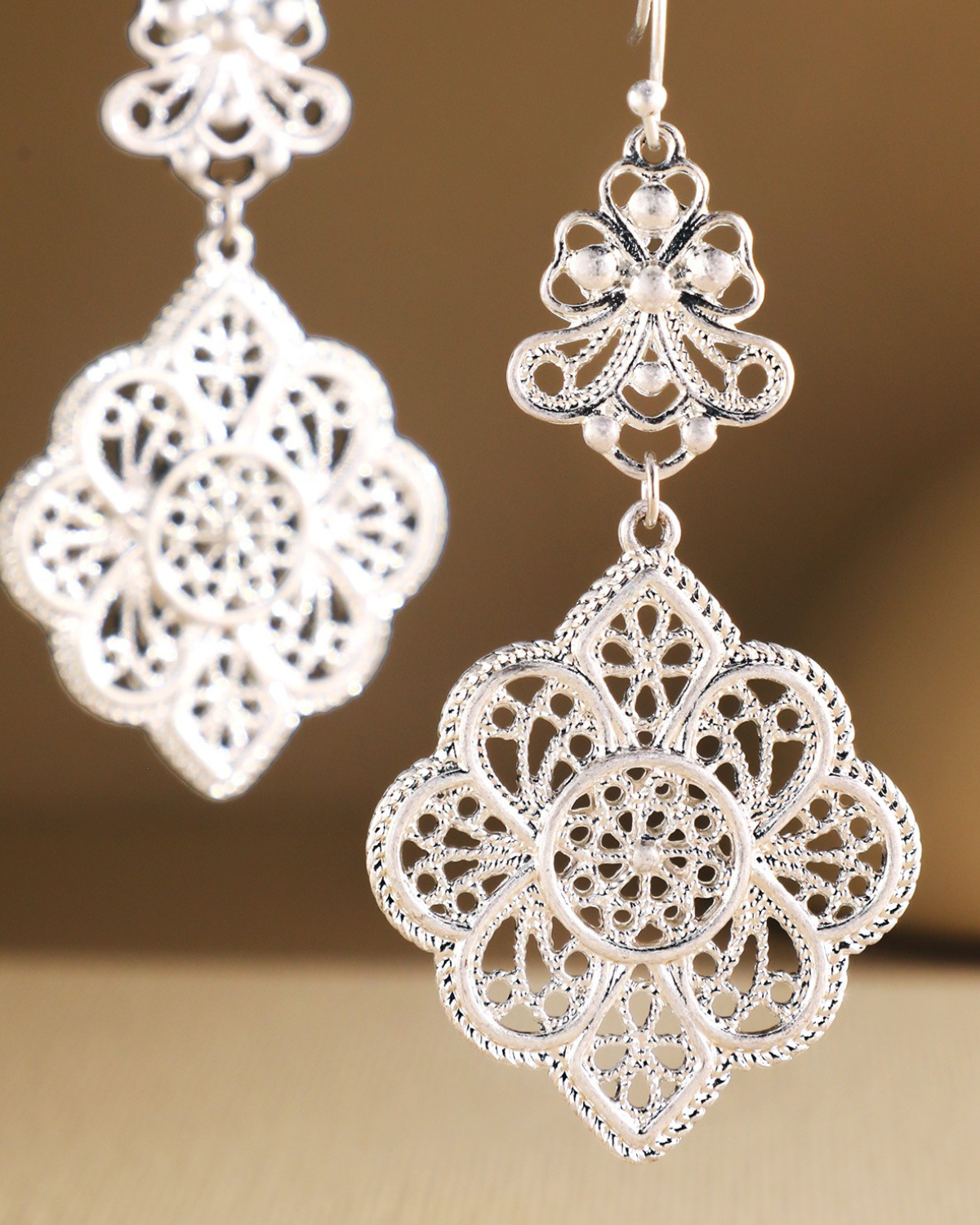 Urbanista Filigree Quatrefoil Dangle Earrings (More colors available) - B01he3916