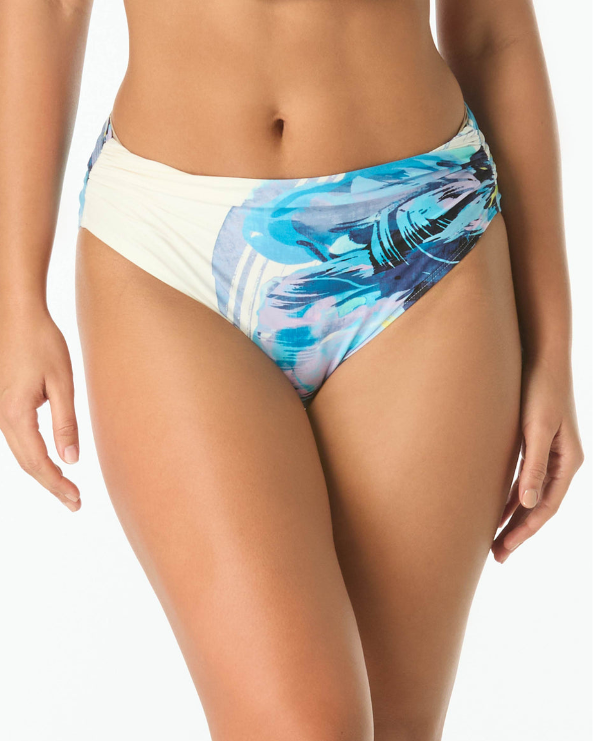 Carmen Marc Valvo Garden Party Shirred Bikini Bottom - C7Y223
