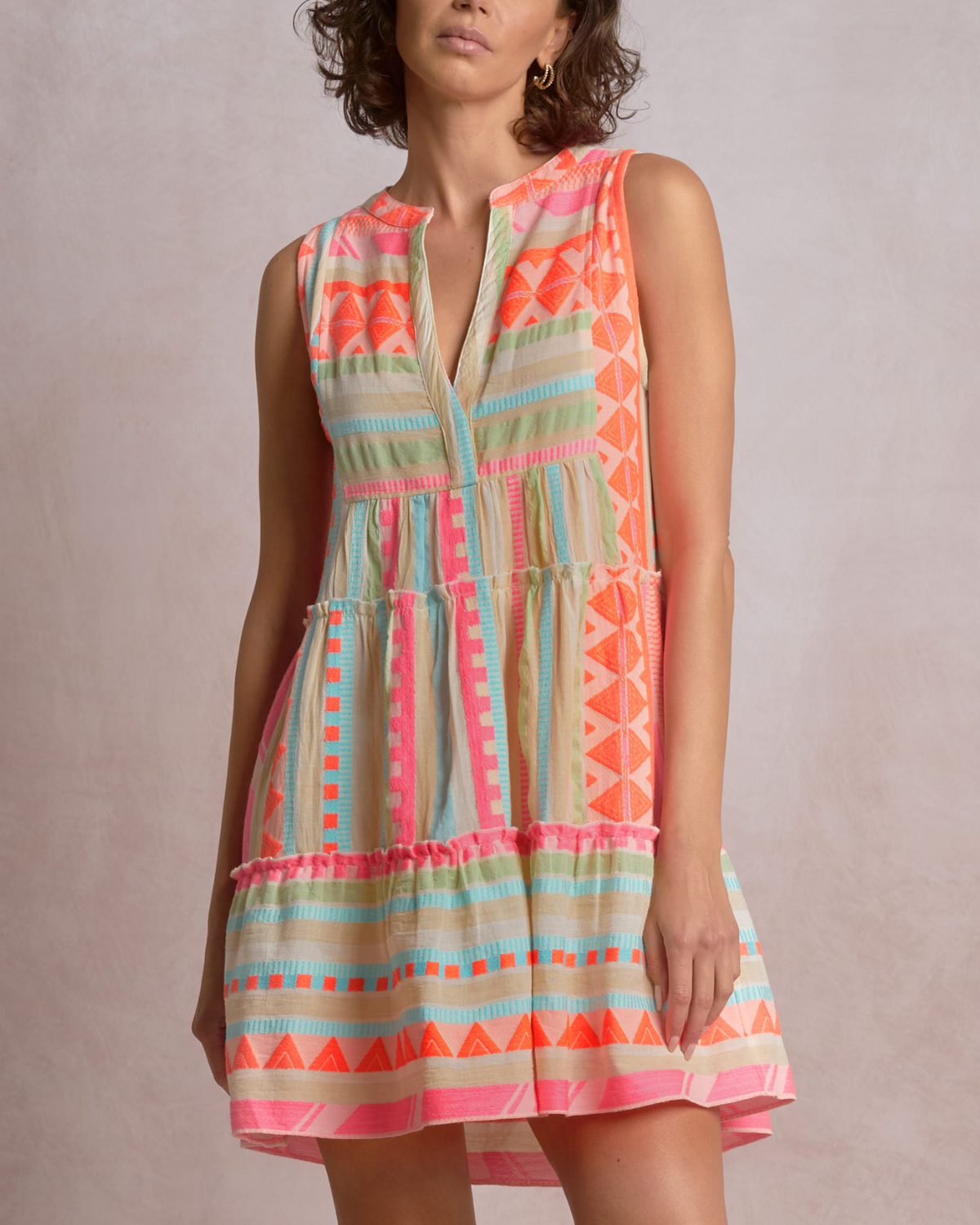 Elan Aztec Sleevless Dress - CNE5665