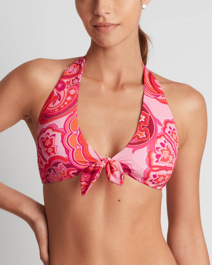 2025 Lauren Ralph Lauren Provence Paisley Tie Front Halter Top - 20528004