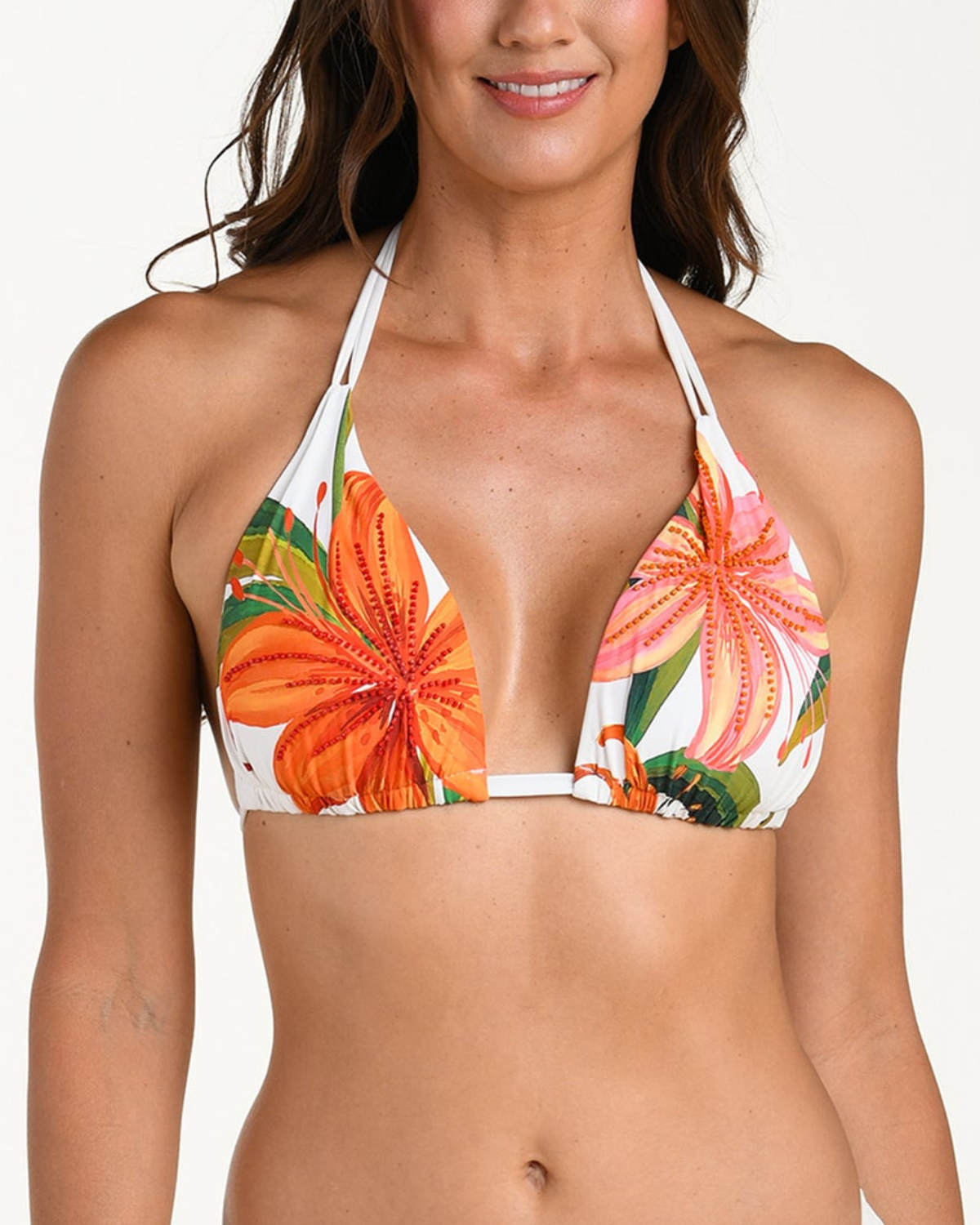 La Blanca Jungle Blossoms Halter Triangle Top - LB6CJ80