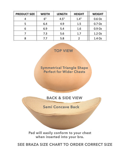Braza Classic Breast Form - Size 8 (44A, 42B, 40C, 38D, 36DD) - 20158