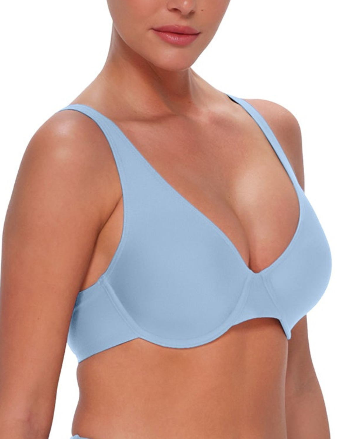 Sunsets Solids Blue Whisper Ally Underwire D+ Bikini Top - 572