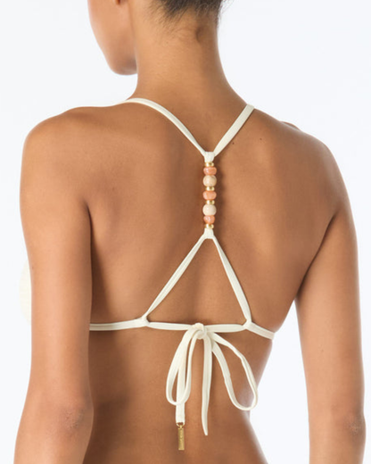 Vince Camuto Ocean Ripple Texture Beaded String Bikini Top - V1L981