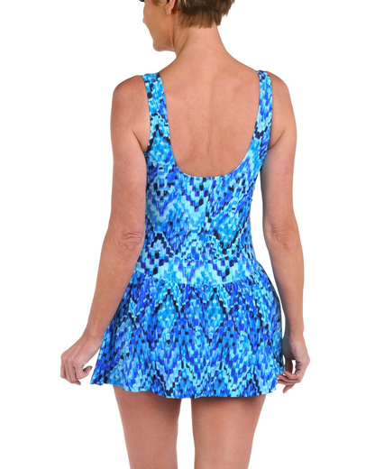 2025 Maxine of Hollywood Artisan Ikat Empire Swim Dress One Piece - Mm5ea40