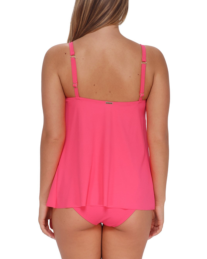 Sunsets Posy Pink Crepe Elena D+ Wire Free Tankini Top - 763