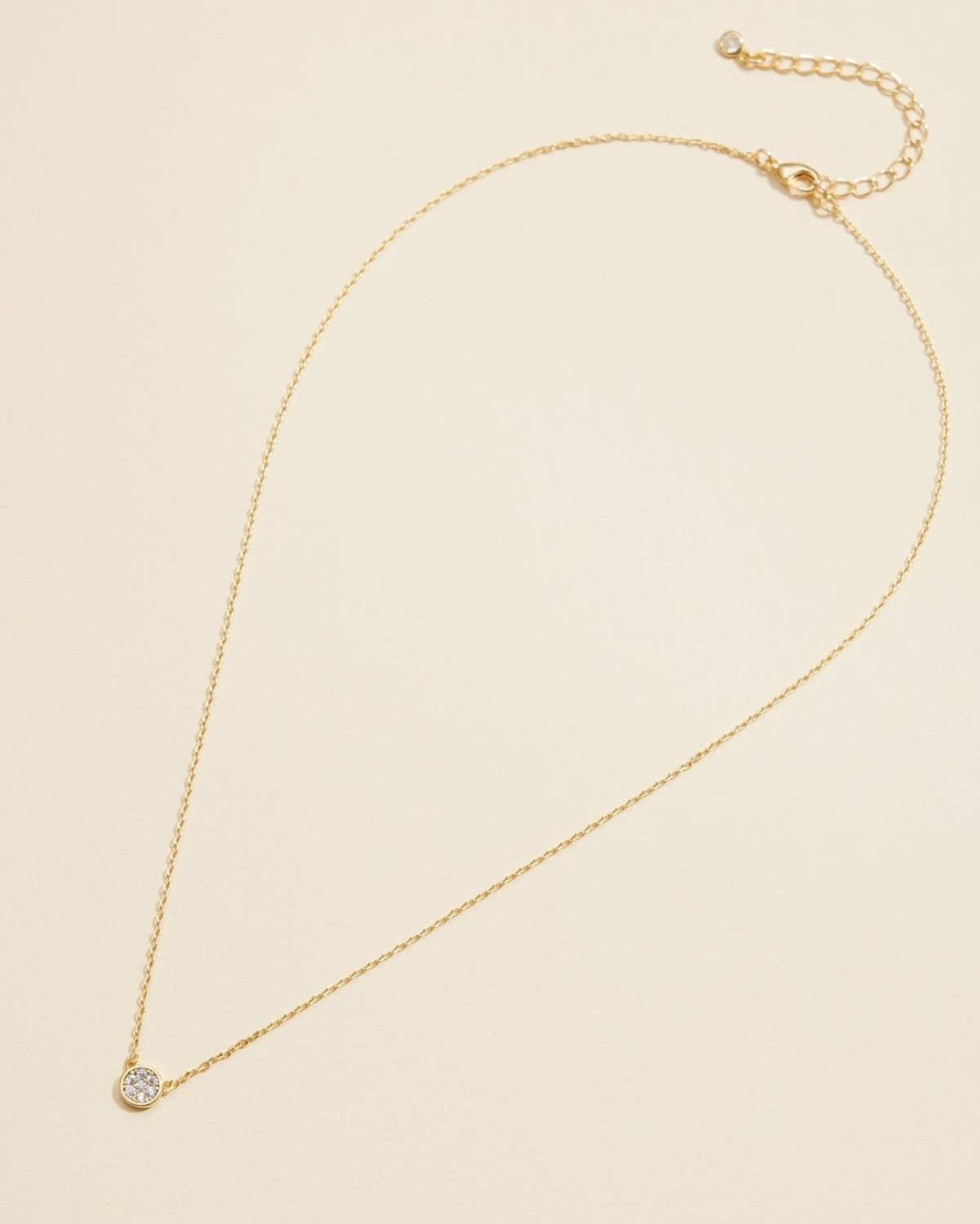 Frem 18K Gold Dipped Small Circle Cz Necklace (More Options Available) - 4DN18004