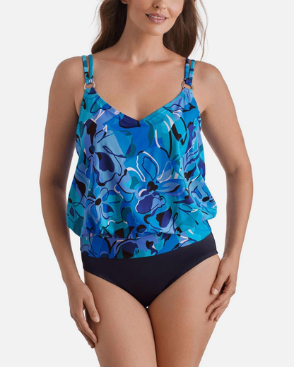 Shape Solver Organic Bloom V Neck Blouson One Piece - SV260101