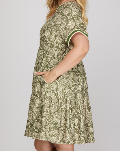 Sung Light Clothing Plus Woven Printed Mini Dress - LVE2963