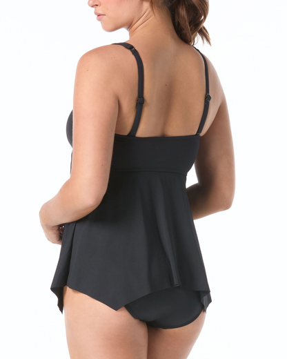 Coco Reef Classic Solids Goddess Bra Sized Underwire Bandeau Tankini Top - U95073