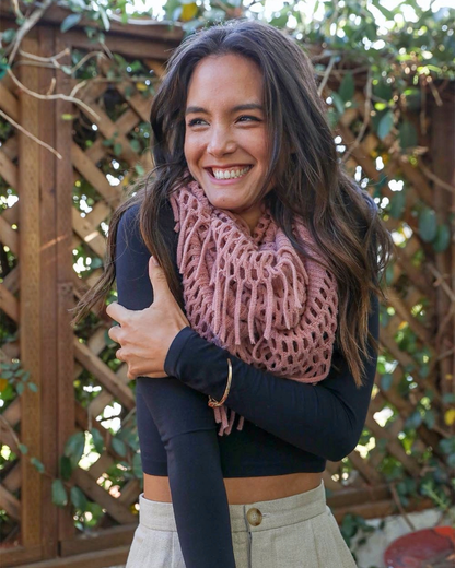 Leto Tassel Fringe Knit Infinity Scarf - Ksf-1415