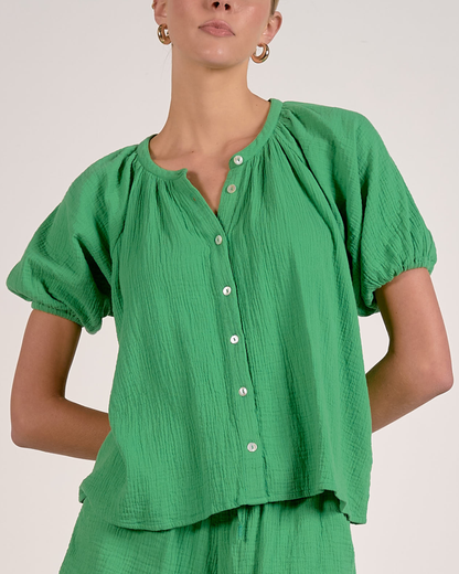 Elan Button Front Blouse - DGC11641