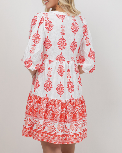 Winslow Soft Bloom Babydoll Button Front Dress - Y313850D24