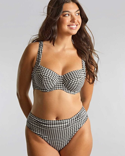 Panache Swimwear Gingham Midi Gathered Brief Bottom (More colors available) - SW1729