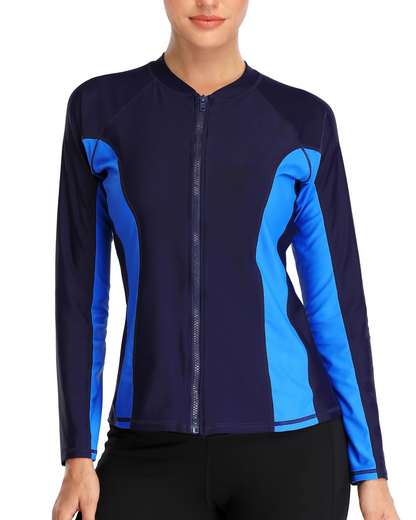 2025 Charmo Front Zipper Long Sleeve Rash Guard - D5064