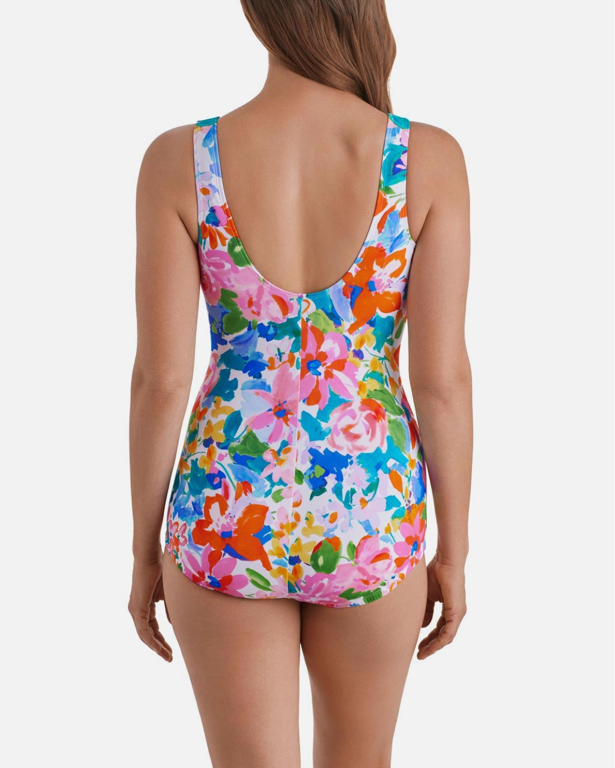 Shape Solver Summer Splash Ruffle Neck Girl Leg One Piece - SV260103