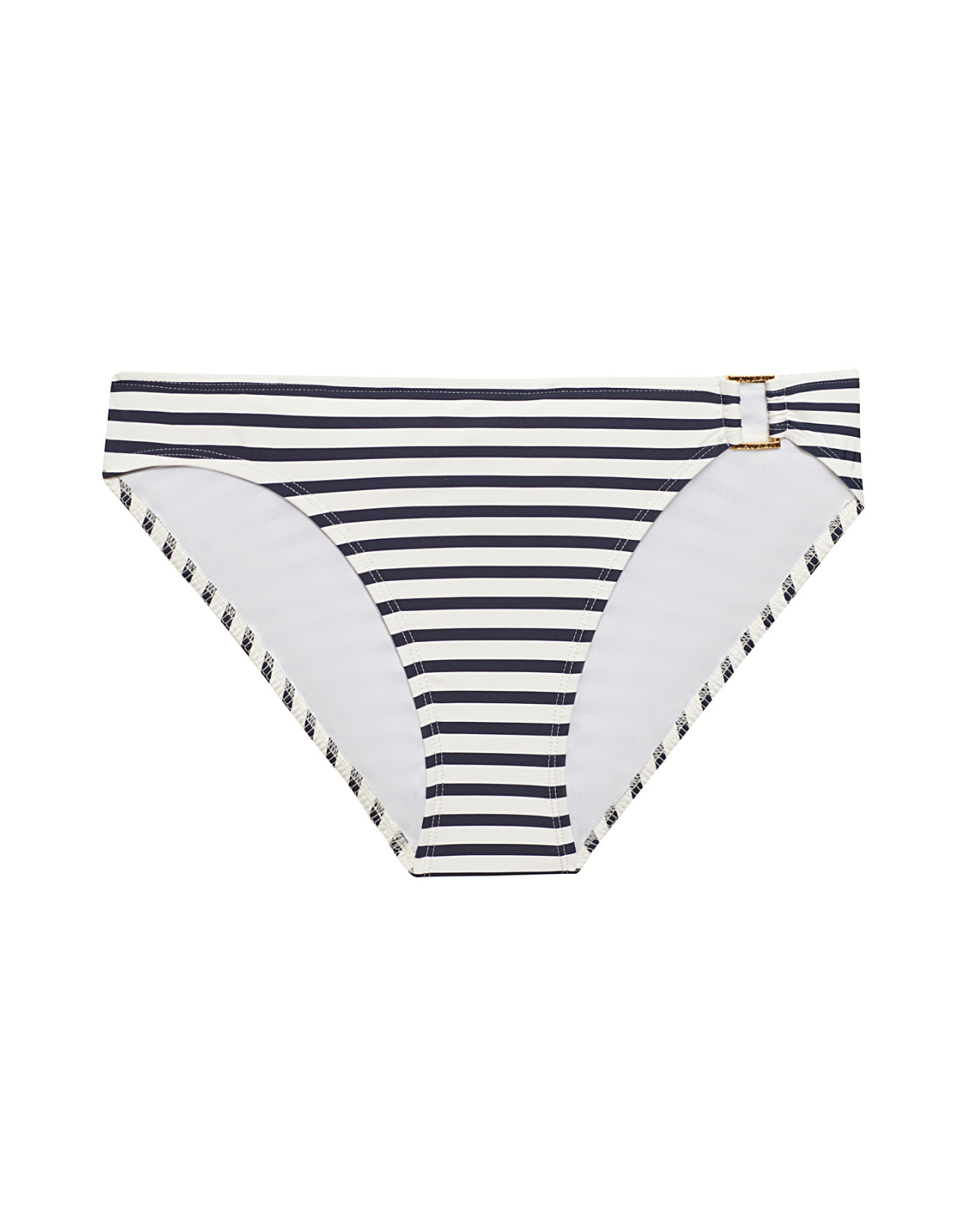 Lauren Ralph Lauren Luxe Stripe Ring-Front Hipster Bikini Bottom