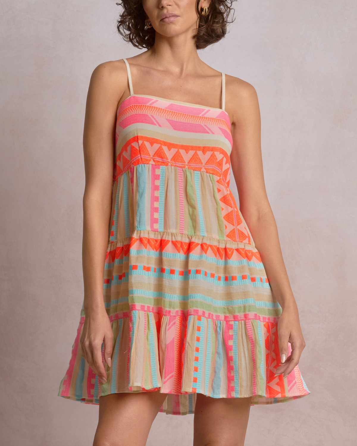 orange aztec print dress Aztec Garden Dress