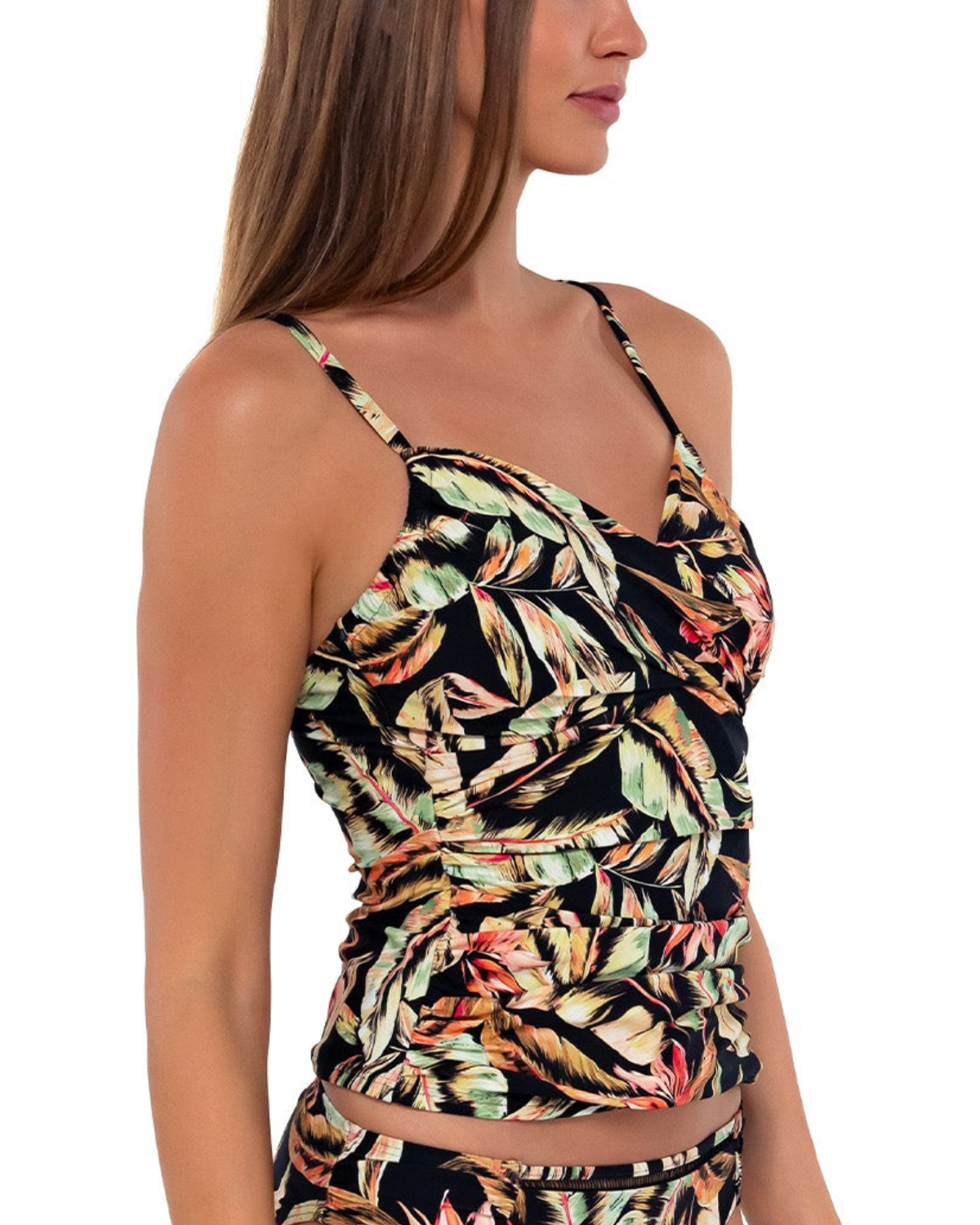 Aayomet 2024 Women's Split Swimsuit Floral Stripe Print High