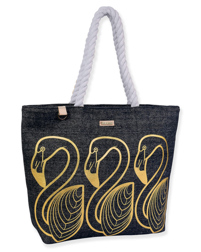 Sun N Sand Metallic Flamingo Shoulder Tote (More Colors Available) - SNS6873