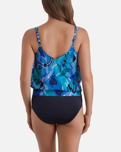 Shape Solver Organic Bloom V Neck Blouson One Piece - SV260101