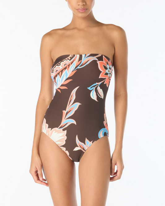 Vince Camuto Bohemian Glamour Bandeau One Piece Swimsuit - V2F844