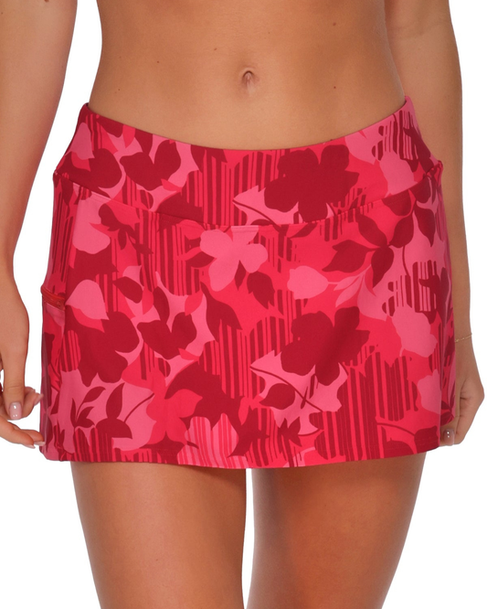 Sunsets Rambling Rose Sporty Swim Skirt - 40B
