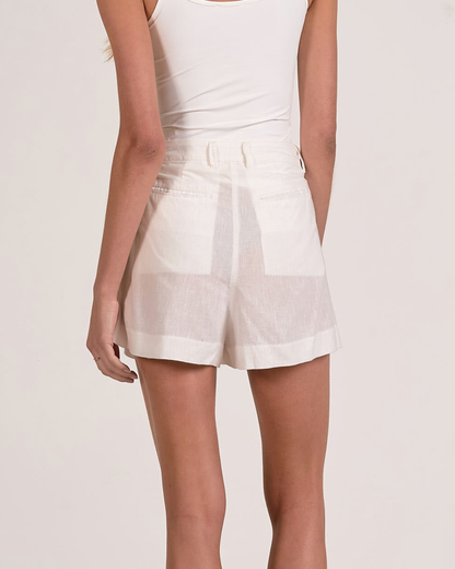 Elan Linen Blend Tailored Shorts - Tl3149