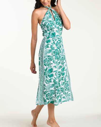 La Blanca Botanical Brocade Knotted Halter Dress (More Colors Available) - LB6CC67