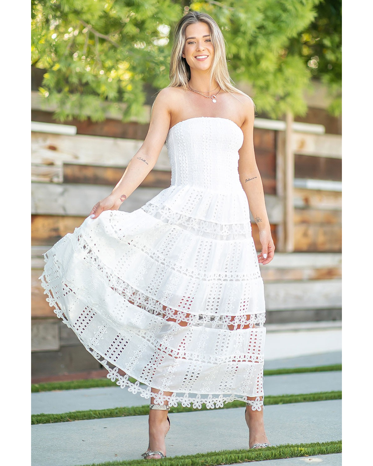 Strut & Bolt Eyelet Midi Dress (More Colors Available) - D-2192-H