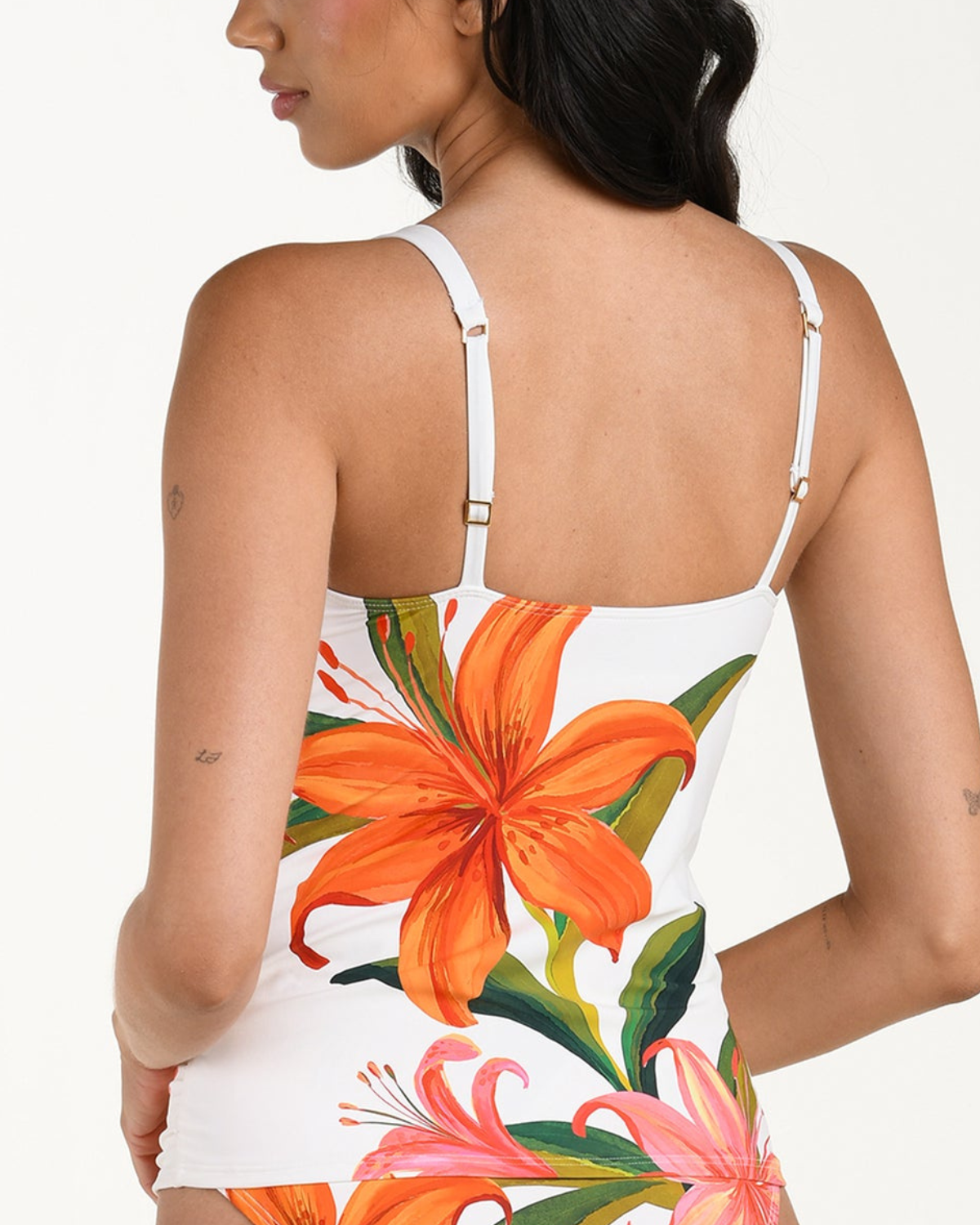 La Blanca Jungle Blossoms Over the Shoulder Tankini Top - LB6CJ79