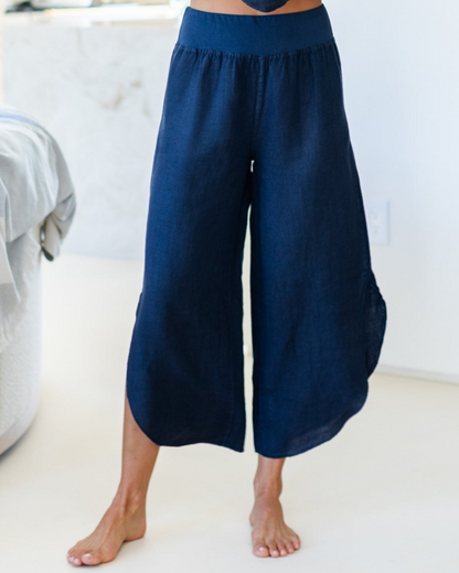 Splendid Iris Linen Side Slit Pants - 21-226
