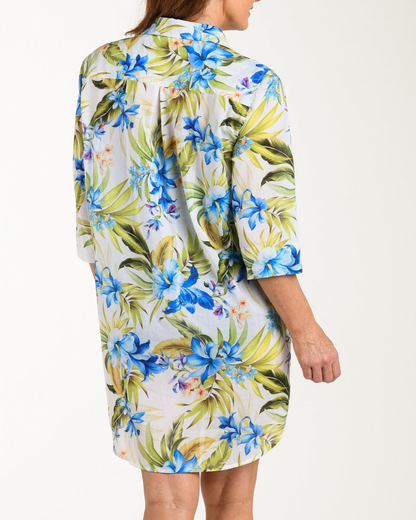 Maxine of Hollywood Island Serenity Button Down Tunic Cover Up - MM6MK49