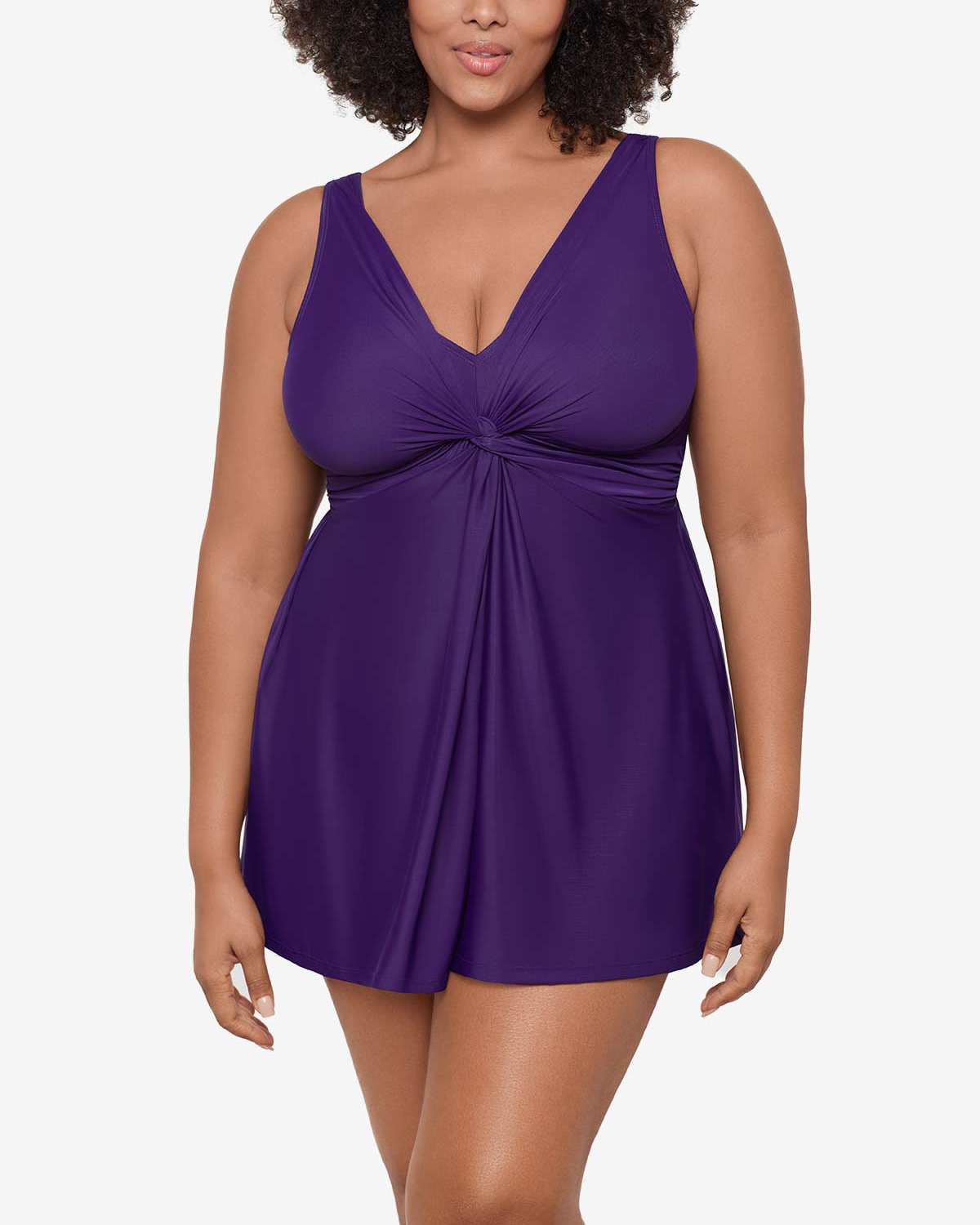 Miraclesuit Women's Plus Must Haves Marais Tummy Control Swimdress - Mulberry