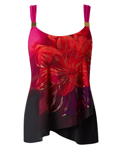 Miraclesuit Petali Rose Dazzle Tankini Top in Petali Rosa - 6567326