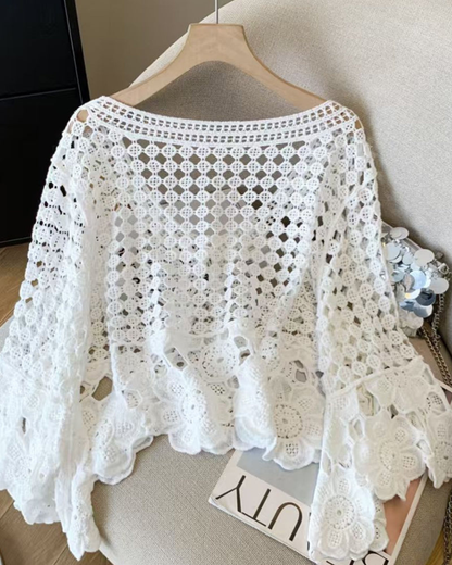 Soli Echo Crochen Open Knit Blouse - Se26jyyl473