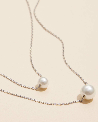 Frem 18K Gold Dipped Double Pearl Layered Necklace (More Options Available) - 4DN18059