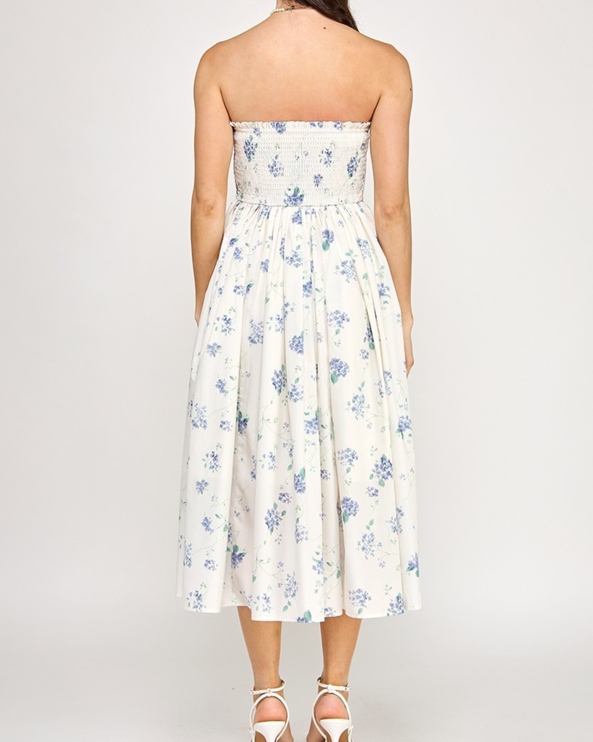 Blush BJ Strapless Floral Midi Dress With Pockets - D5516-1