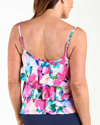 Maxine of Hollywood Spring Bouquet Triple Tiered Tankini Top - MM6MG59
