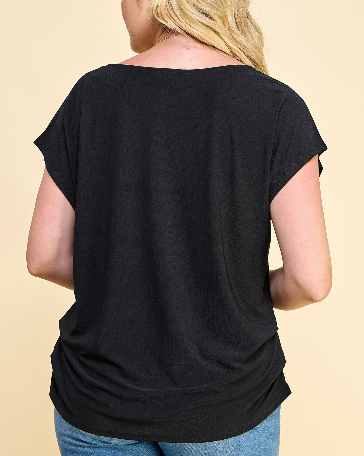 Winslow Plus Size Gold Trim Bar Round Neck Top - It01134