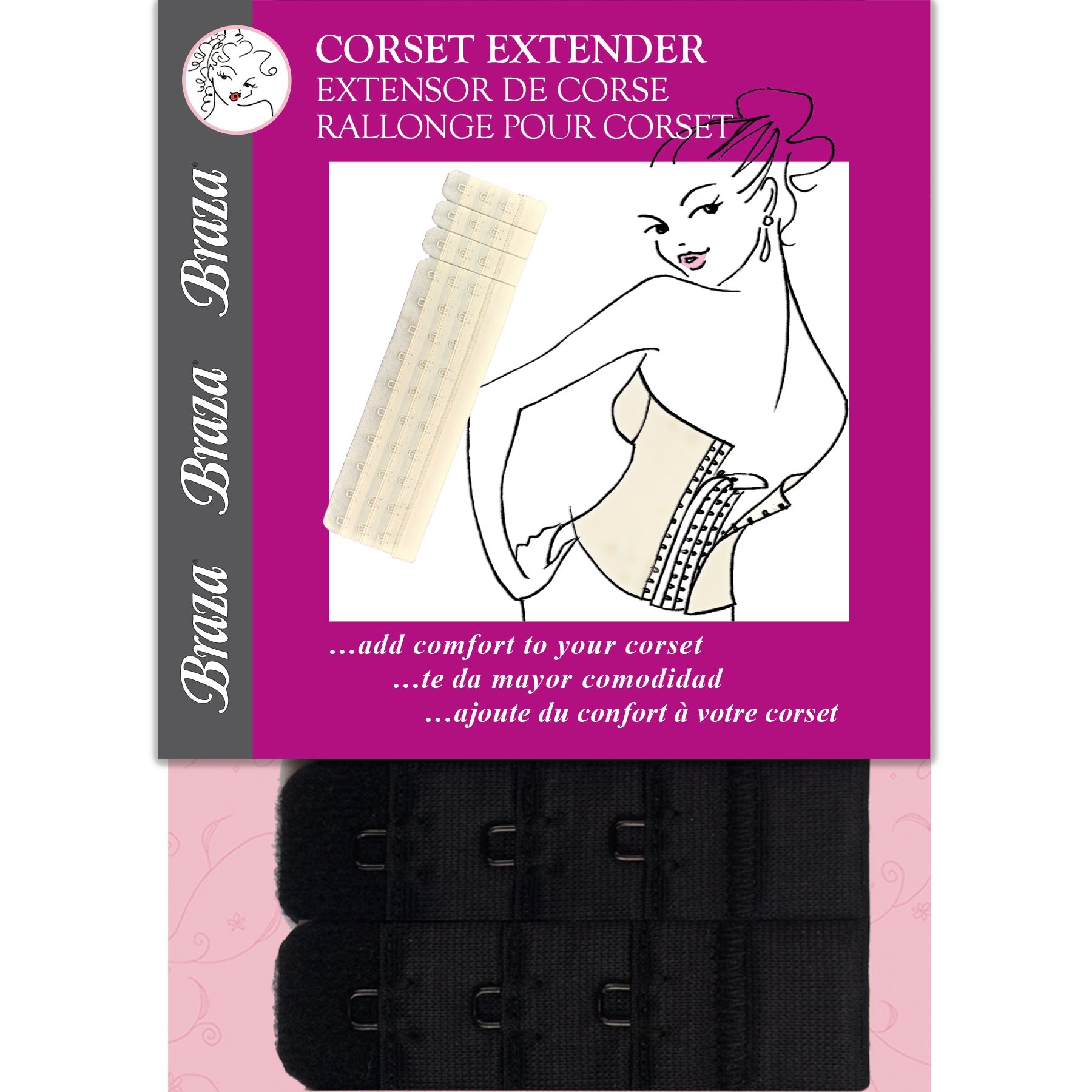 A B Raza Braza Corset Extender - Black - 50524 – Blum's Swimwear & Intimate Apparel